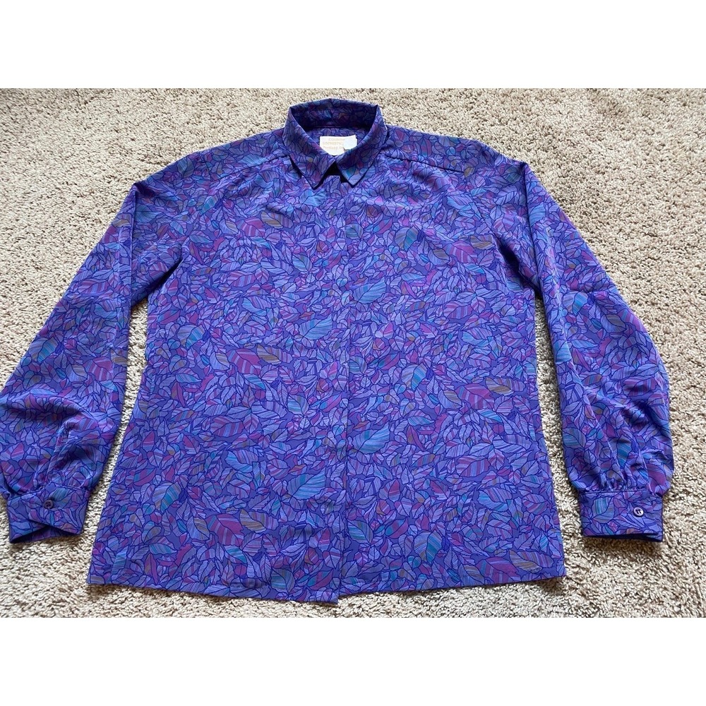 Pendleton Blouse Country Sophisticates Top Medium 10 Vintage Silky Shirt R1